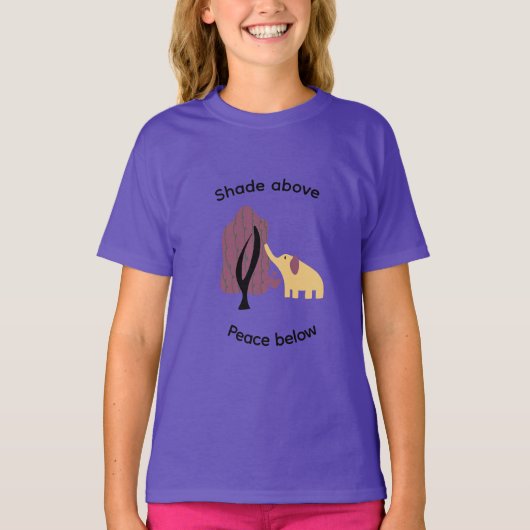Peaceful Elephant Under Tree T-shirt (Voorkant)