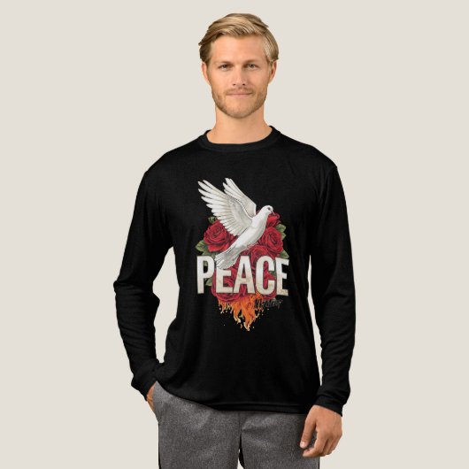 Peaceful Flames Dove Tri-Blend Shirt (Voorkant)