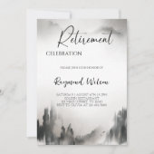 Peaceful Foggy Mountain Retirement Party Kaart (Voorkant)