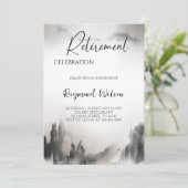 Peaceful Foggy Mountain Retirement Party Kaart (Staand voorkant)