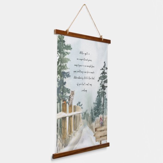 Peaceful Forest Walk Waterverf Optionele formuleri Hangend Wandkleed (Gebogen)