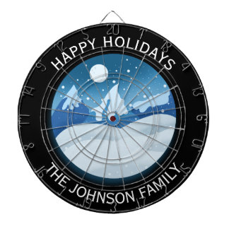 Peaceful Frosted Landscape Custom Dartbord