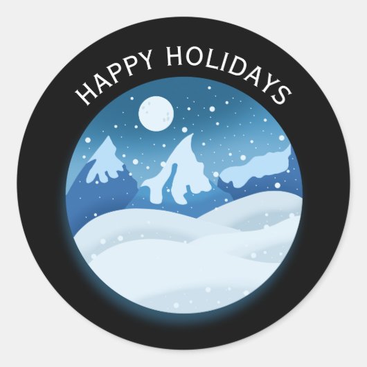 Peaceful Frosted Landscape Custom Ronde Sticker (Voorkant)
