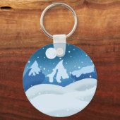 Peaceful Frosted Landscape  Sleutelhanger (Voorkant)