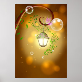 Peaceful Garden Lantern Poster