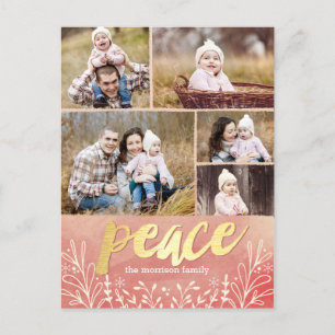 Peaceful Greeting Holiday Photo Card Briefkaart