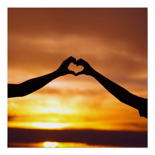 Peaceful Heart Sunset Glossy Perfect Poster (Voorkant)