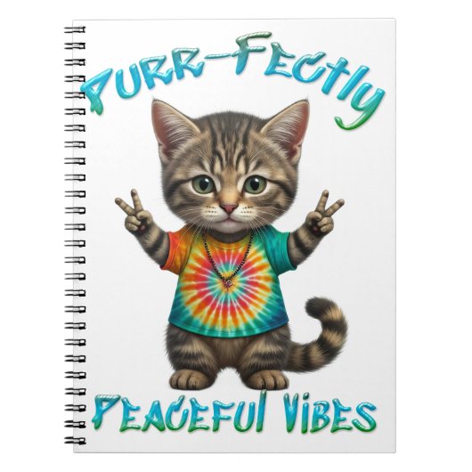 Peaceful Hippie Boho Kitten Vibes  Notitieboek (Voorkant)
