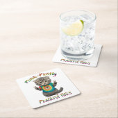 Peaceful Hippie Boho Kitten Vibes  Vierkante Kartonnen Onderzetter (Insitu)