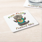 Peaceful Hippie Boho Kitten Vibes  Vierkante Kartonnen Onderzetter (Schuin)