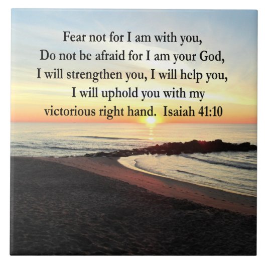 PEACEFUL ISAIAH 41:10 SUNRISE FOTO TEGELTJE (Voorkant)