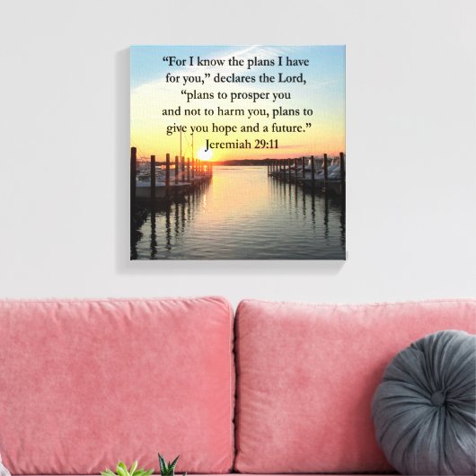PEACEFUL JEREMIAH 29:11 SUNSET CANVAS AFDRUK (Insitu (Woonkamer))