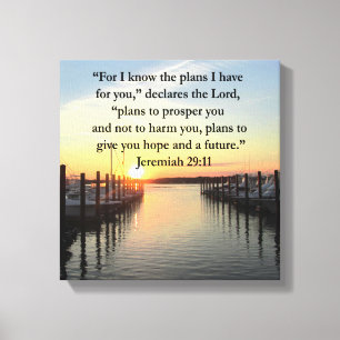 PEACEFUL JEREMIAH 29:11 SUNSET CANVAS AFDRUK