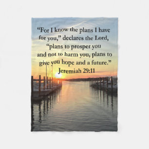 PEACEFUL JEREMIAH 29:11 SUNSET FLEECE DEKEN