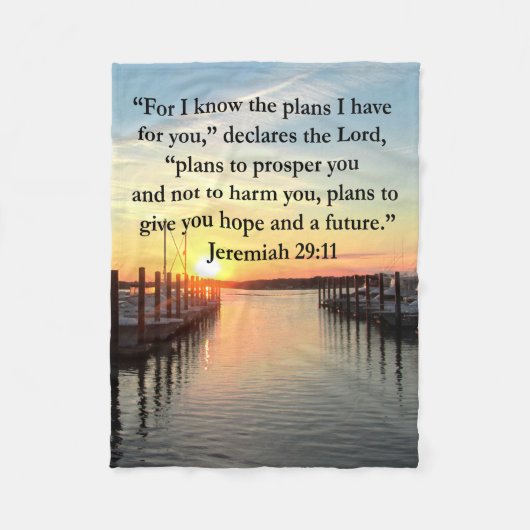 PEACEFUL JEREMIAH 29:11 SUNSET FLEECE DEKEN (Voorkant)