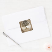 Peaceful Living Tree Vierkante Sticker (Envelop)