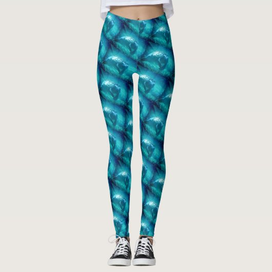 Peaceful Manatee Custom Leggings [Sangria filter] (Voorkant)