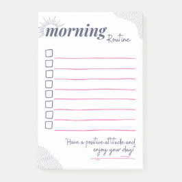 Peaceful Morning Routine Checklist Art Post-it® Notes