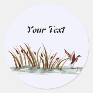 Peaceful Natuur Mallard Duck Scene 2 Ronde Sticker