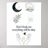 Peaceful Night Moonlight Uplift_ Insred Gentle Art Poster (Voorkant)