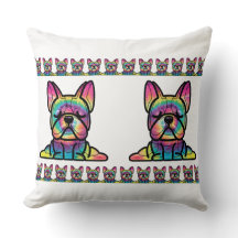 Peaceful Paws: Yoga Bulldog in Tie Dye Kleuren