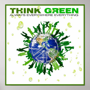 Peaceful Planet: Groen denken Poster