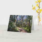 Peaceful Scene Forest Path Art Note Kaart (Gele Bloem)