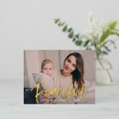 Peaceful Script Photo Folie Feestdagen Briefkaart (Staand Voorkant)