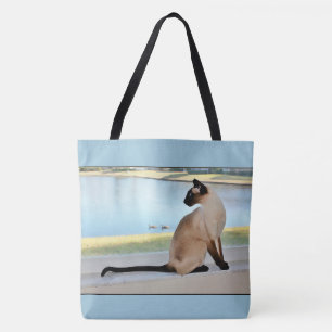 Peaceful Siamese Cat Painting Draagtas