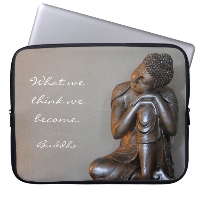 Peaceful Silver Boeddha Laptop Sleeve (Voorkant)