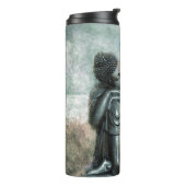 Peaceful Silver Buddha met Monogram | Naam Thermosbeker (Gedraaid links)