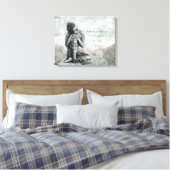 Peaceful Silver Buddha met Wisdom Quote Canvas Afdruk (Insitu (Slaapkamer))