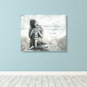 Peaceful Silver Buddha met Wisdom Quote Canvas Afdruk (Insitu (Houten vloer))