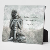 Peaceful Silver Buddha met Wisdom Quote Fotoplaat (Zijkant)