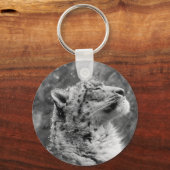 Peaceful Snow Leopard Sleutelhanger (Voorkant)