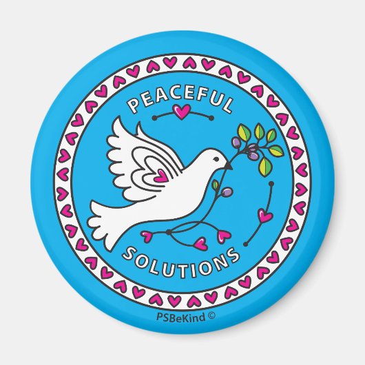 Peaceful Solutions 1_Round Magnet 2,25-inch Magneet (Voorkant)