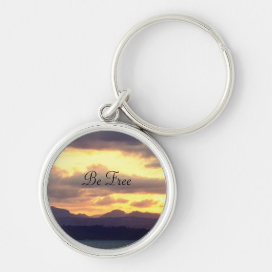Peaceful Sunset | Aangepaste tekst Sleutelhanger (Voorkant)
