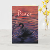Peaceful Swan Holiday Card Kaart (Gele Bloem)