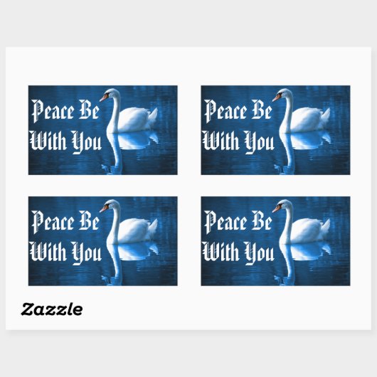 Peaceful Swan Rechthoekige Sticker (Vel)