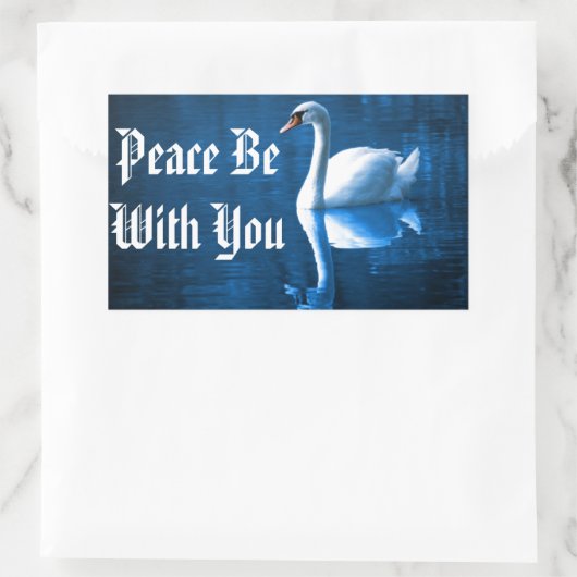 Peaceful Swan Rechthoekige Sticker (Tas)