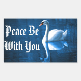 Peaceful Swan Rechthoekige Sticker
