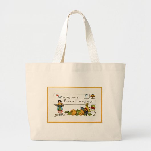 Peaceful Thanksgiving Jumbo Canvas tas (Voorkant)