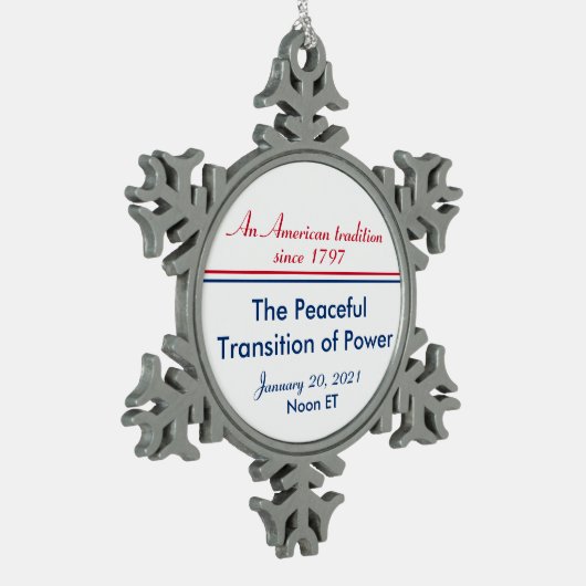 Peaceful Transition of Power Inauguration American Tin Sneeuwvlok Ornament (Links)
