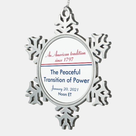 Peaceful Transition of Power Inauguration American Tin Sneeuwvlok Ornament (Rechts)