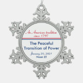 Peaceful Transition of Power Inauguration American Tin Sneeuwvlok Ornament (Voorkant)