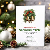 Peaceful vintage Christmas bells party invitation