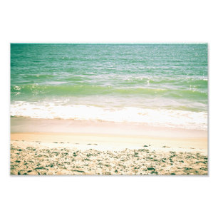 Peaceful Waves Pastel Beach Photography Foto Afdruk