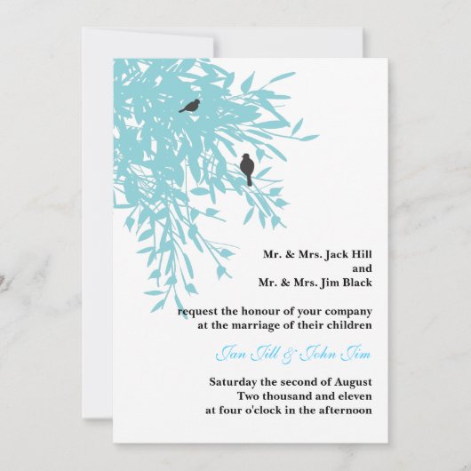 Peaceful Wedding Invite Kaart (Voorkant)