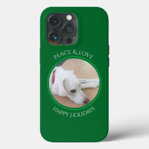 Peaceful White Dog Red Collar Kerstmis Hoesje Mate