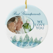 Peaceful Winter Forest Waterverf: Kerstmis Keramisch Ornament (Achterkant)